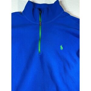 Polo Ralph Lauren Men's Royal Blue Fleece Quarter Zip Performance Pullover L